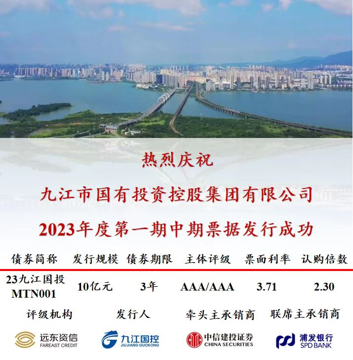 喜報(bào)！市國(guó)控集團(tuán)成功發(fā)行10億元中期票據(jù)